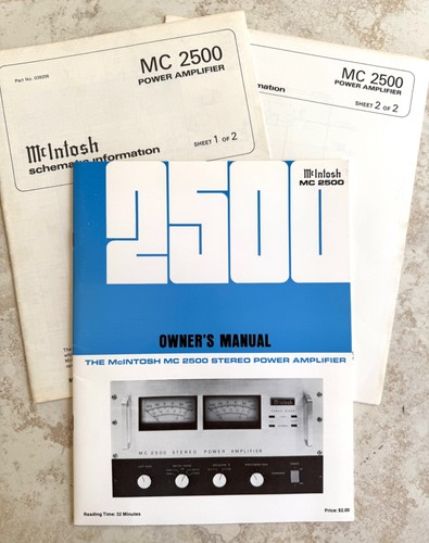 Mcintosh mc2500 manuale uso - mcintosh, d'uso