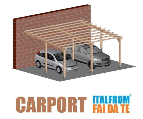 Carport addossato legno x - addossato,