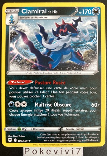 Carte pokemon clamiral - pokemon, 100/189