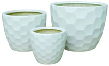 PORTAVASO IN CERAMICA BIANCO SET 3 PZ MOD.HANOI