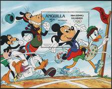 Foglietto "Giochi Olimpici Estivi 1984" - Anguilla - DISNEY ** [DIS155]