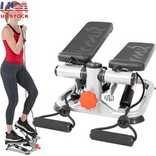 2-in-1 Stepper W/ Arm Resistance Bands Digital Monitor Quiet Fitness Equipment