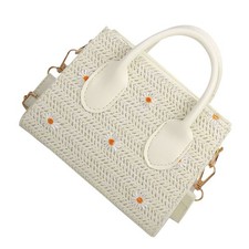 Borsa a tracolla intrecciata a mano in paglia di fiori pratica da 1 pezzo