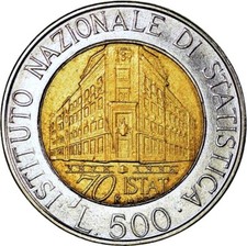 500 LIRE 1996 - 70° ISTAT ISTITUTO NAZIONALE DI STATISTICA - ITALIA - FDC UNC -