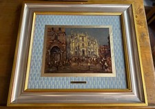 Quadro Con Duomo Di Milano Di Giampietro Maggi 16/200 Litografia Lastra Argento