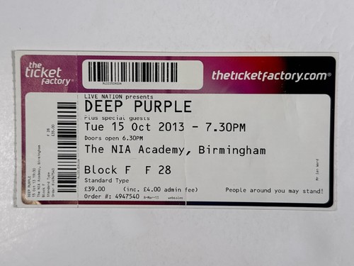 Deep purple concerto biglietto - deep,