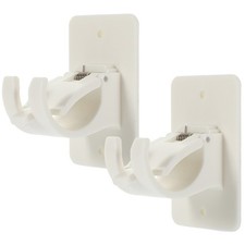 2 Set Bastone Da Porta Staffa Canna Per Tende Asta Di Adesiva