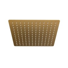 Soffione doccia ultra slim quadrato 25x25 cm oro satinato attacco universale ½