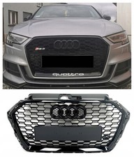 GRIGLIA CALANDRA MASCHERINA NERA AUDI A3 8V 16-20 + LOGO NERO SOLO S LINE