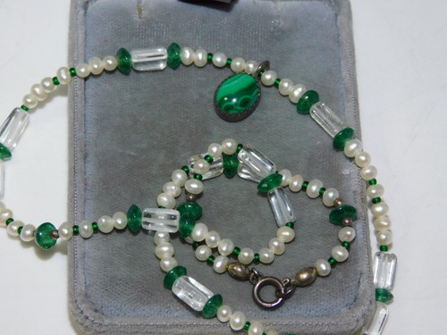 Collana perle malachite - perle, di
