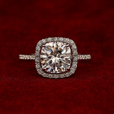 Fede nuziale in platino 950 1,80 ct IGI coltivata in laboratorio taglio...