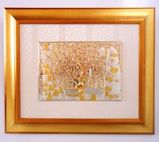 L'ALBERO DELLA VITA DI GUSTAV KLIMT QUADRO ARGENTO cm23x33 CORNICE LEGNO cm52x61