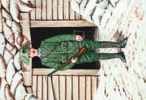 Postcard military uniform - postcard-,
