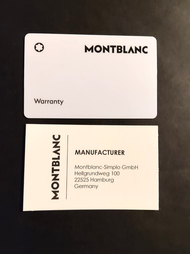 Montblanc card item number - card,