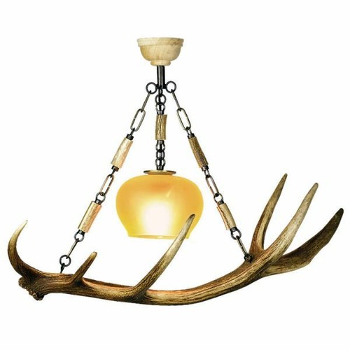 Lampadario con vere corna - , di