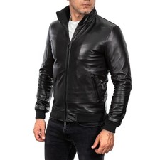 Giubbotto Bomber In Vera Pelle