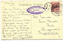 A193 - Natante Arona-Locarno (2) su cartolina per l'Inghilterra 27-9-1913