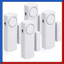 4 x SENSORE ACUSTICO ALLARME ANTIFURTO WIRELESS PER PORTE E FINESTRE CASA SICURA