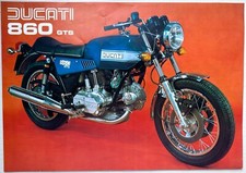 F001 FOGLIO PUBBLICITARIO MOTO DUCATI 860 GTS CARATTERISTICHE ANNI 60/70