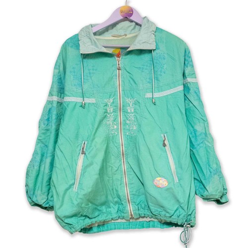 Giacca vento vintage azzurra - a,