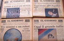 IN VIAGGIO VERSO LA LUNA 4 Quotidiani IL GIORNO  16/18/19/20  luglio 1969
