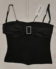 Denny Rose TOP BUSTINO CORSETTO art. 7725 NERO-FASCIA-FIBBIA STRASS- tg M -NUOVO
