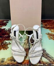 scarpe donna ALBANO EU 37 sandalo cn 2 fascie strass tc.10 art:9547 raso sposa