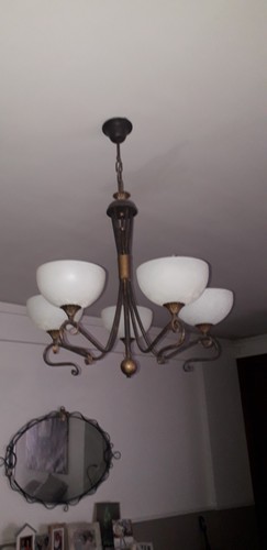 Lampadario ferro battuto a - lampadario,