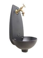 Fontana a muro Tebe colore ghisa rubinetto in ottone per casa giardino