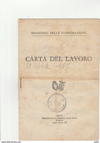 Carta lavoro ministero - e.,