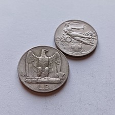 Monete Regno D Italia Con 5 Lire 1929 Ag 835 G 5 E 20 Cent 1921 Lotto 1824
