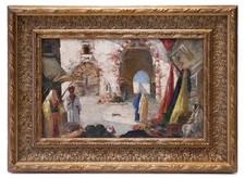 Dipinto olio su cartone XIX