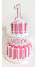 Torta scenografica finta primo compleanno rosa gomma eva fommy party festa