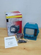 Vintage Portable 5.5" Black & White TV - AM/FM Radio - Retro Gaming - Tested 