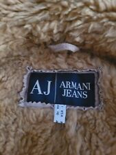 armani jeans taglia 42 giaccone beige finta pelliccia