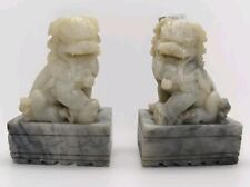 Cani (Leoni) di Pho Coppia In Giada Bianca Cina Primi  900.