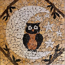 Gufo rosone mosaico - gufo,