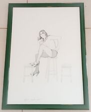 ♥ Le Donne di PONTECORVO RAFFAELE Creezy LITOGRAFIA con cornice quadro vintage