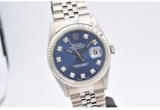 Rolex 16234 Blue Diamond Dial Mint Conditions Box & Papers 1996