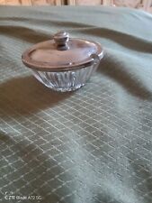  Zuccheriera / Formaggiera Cristallo Coperchio  Alluminio Vintage