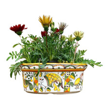 Fioriera in Ceramica di Caltagirone - Stile Mosaico - Realizzata a Mano