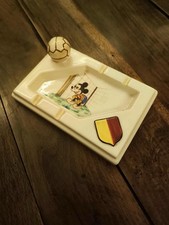 Posacenere vintage ceramica Tiziano Galli Topolino calcio anni 50 Made Italy