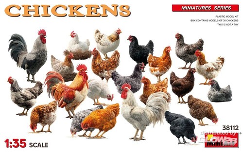 Miniart chickens 1 - miniart:, 1:35