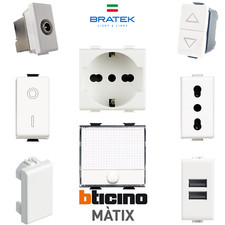 Frutti Elettrici Matix compatibili Bticino presa usb tv schuko pulsante placche