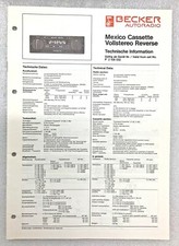 Becker autoradio info tecniche