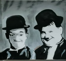 Stanlio & Ollio dipinto a mano