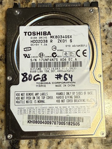 Testato toshiba mk8034gsx - testato, un