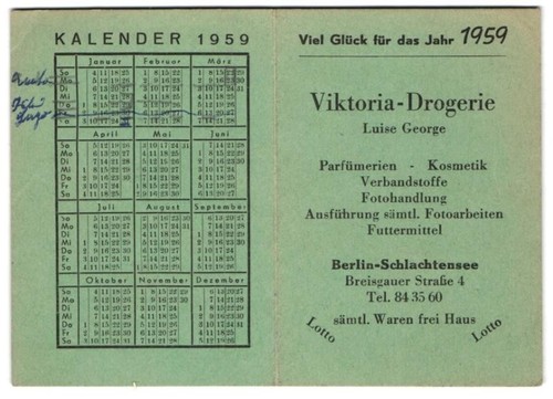 Calendario 1959