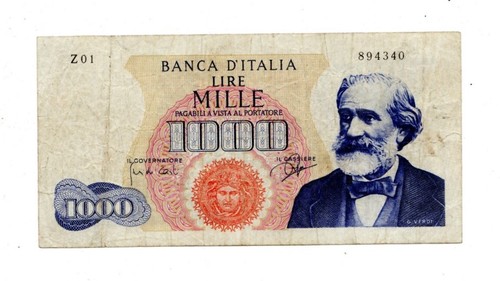 1000 lire verdi primo tipo - 1000, g.