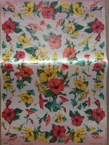 Carta decoupage ibiscus - decoupage,